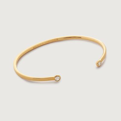 Gold Solitaire Diamond Cuff Lab Grown Diamond
