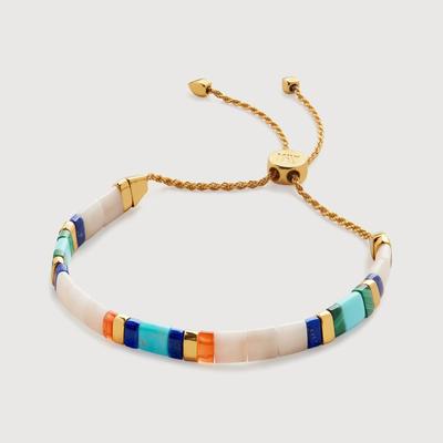 Gold Delphi Multi Gemstone Friendship Bracelet Almond Jasper