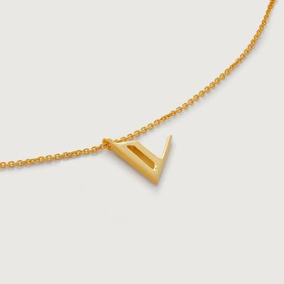 Gold Initial V Chain Necklace