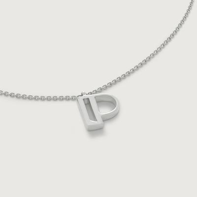 Sterling Silver Initial P Chain Necklace