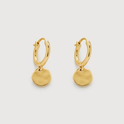 Gold Siren Muse Disc Mini Huggie Earrings