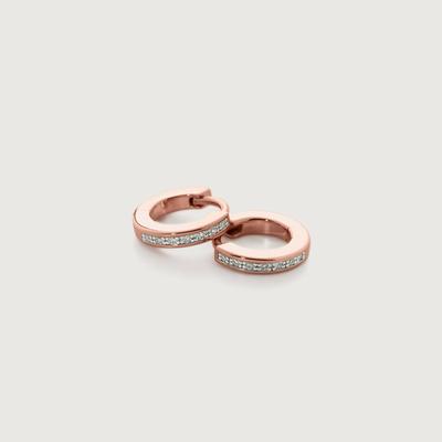 Rose Gold Diamond Mini Huggie Earrings Diamond