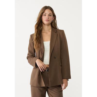 Stradivarius Slim fit double-breasted blazer Brown XS