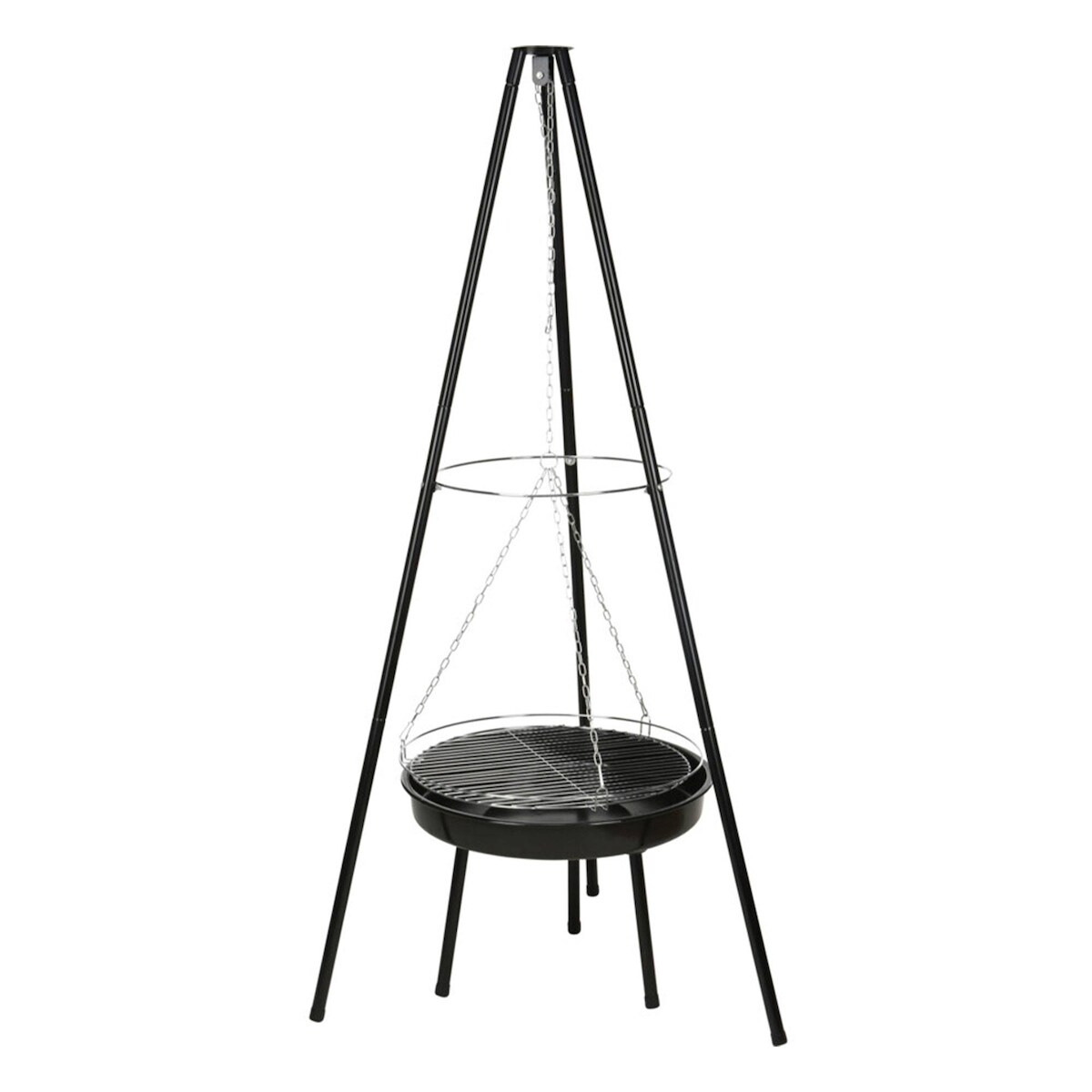 WellHome - BBQ Dreibein mit Kette und Grillrost aus Stahl 151cm Image