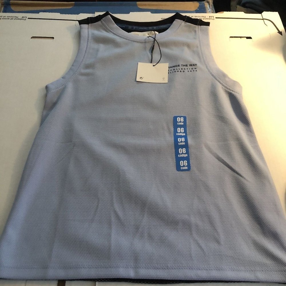 Zara Shirts & Tops | Zara Boys Size 6 Sleevesless Tank Mesh Lining Blue/Black Active Wear Alway Play | Color: Blue | Size: 6b