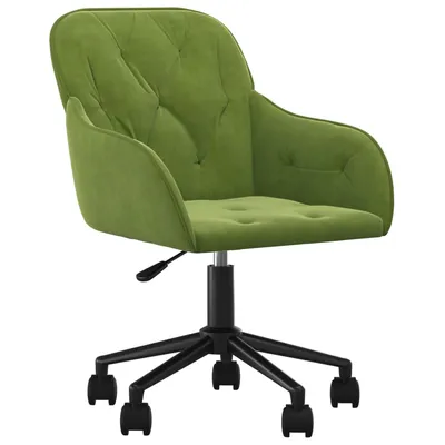 vidaXL Bürostuhl Drehbar Hellgrün Samt Image