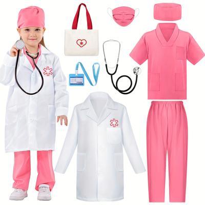 TEMU For Kids, Toddler Nurse Outfit Stethoscope & Bag, Halloween Up Boys ()