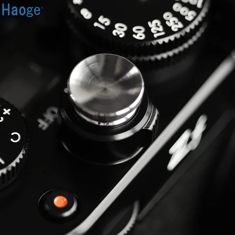 Haoge 12 mm Metall-Auslöser für Fujifilm XT5 X-Pro3 XT50 Nikon Zf DF und Leica M10 M-11 konkave Oberfläche Silber