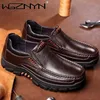 2025 neue handgemachte echtes Leder Schuhe 48 Männer Müßiggänger weiches Leder Männer dicke Sohle Freizeitschuh männliche Schuhe schwarz braun Slip-on