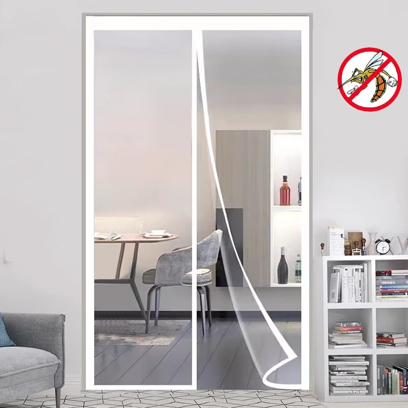 Magnetisches Moskitonetz, Größe individuell anpassbar, unsichtbar, selbstklebend, für Küche, Wohnzimmer, Innenbereich, Türvorhang, Mosquitera Image