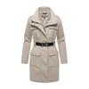 Kurzmantel MARIKOO "Tanokoo", Damen, Gr. S, weiß (bone), 90% Polyester 10% Viskose, Mäntel, Eleganter Übergangsmantel mit großen Taschen und Stretch-Gürtel