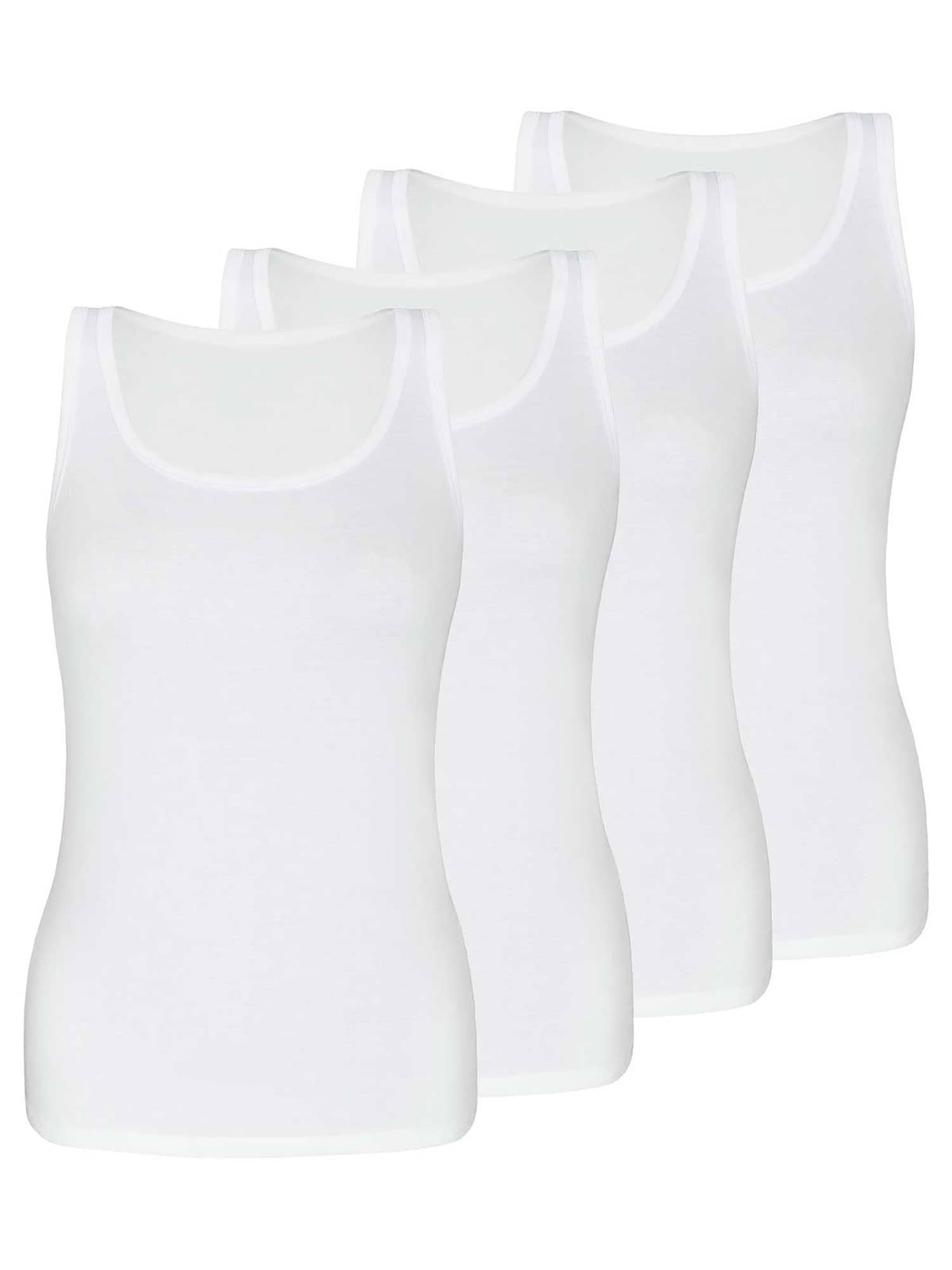 Achseltop SASSA "4er Sparpack Top LOVELY SKIN", Damen, Gr. 40, N-Gr, weiß (weiß weiß), Obermaterial: 95% Modal CMD. 5% Elasthan EL., Unterhemden