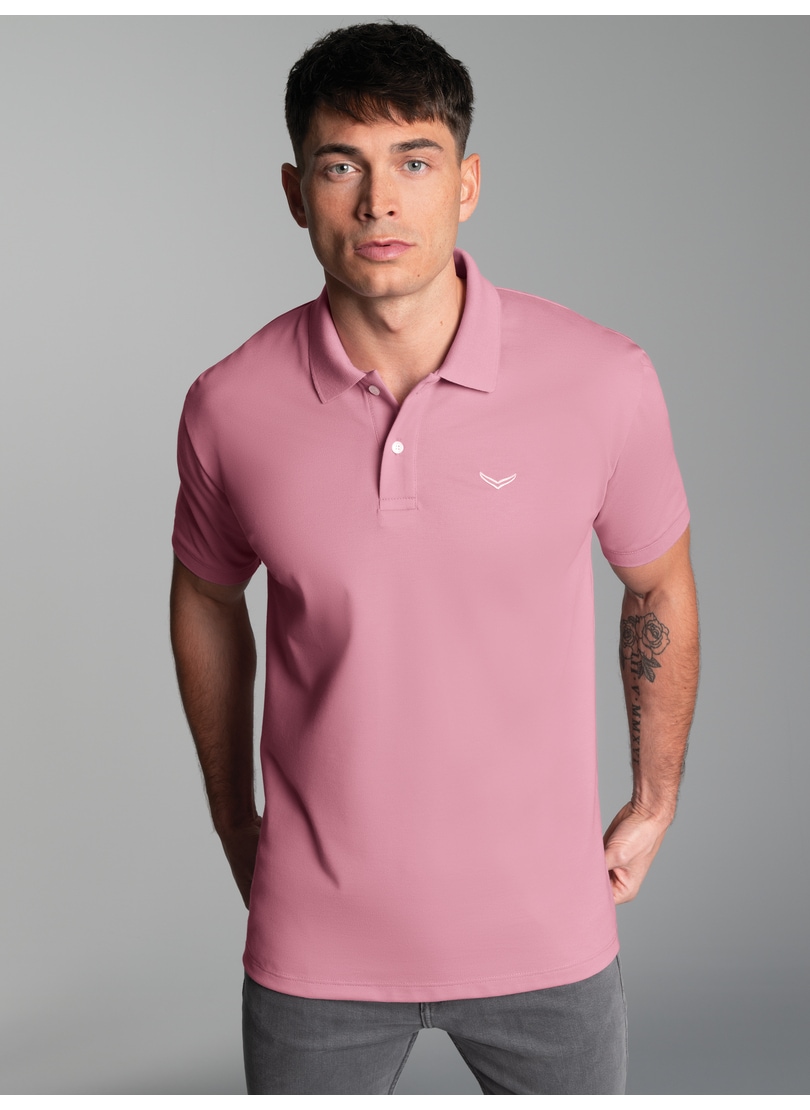Poloshirt TRIGEMA "TRIGEMA Poloshirt DELUXE Piqué", Herren, Gr. S, lila (lilie), 100% Baumwolle, Basic, Shirts Image