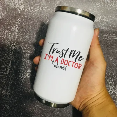 Trust Me I Am Almost A Doctor Stainless Steel Vacuum Thermos Water Bottle Keep Water Hot Coffee