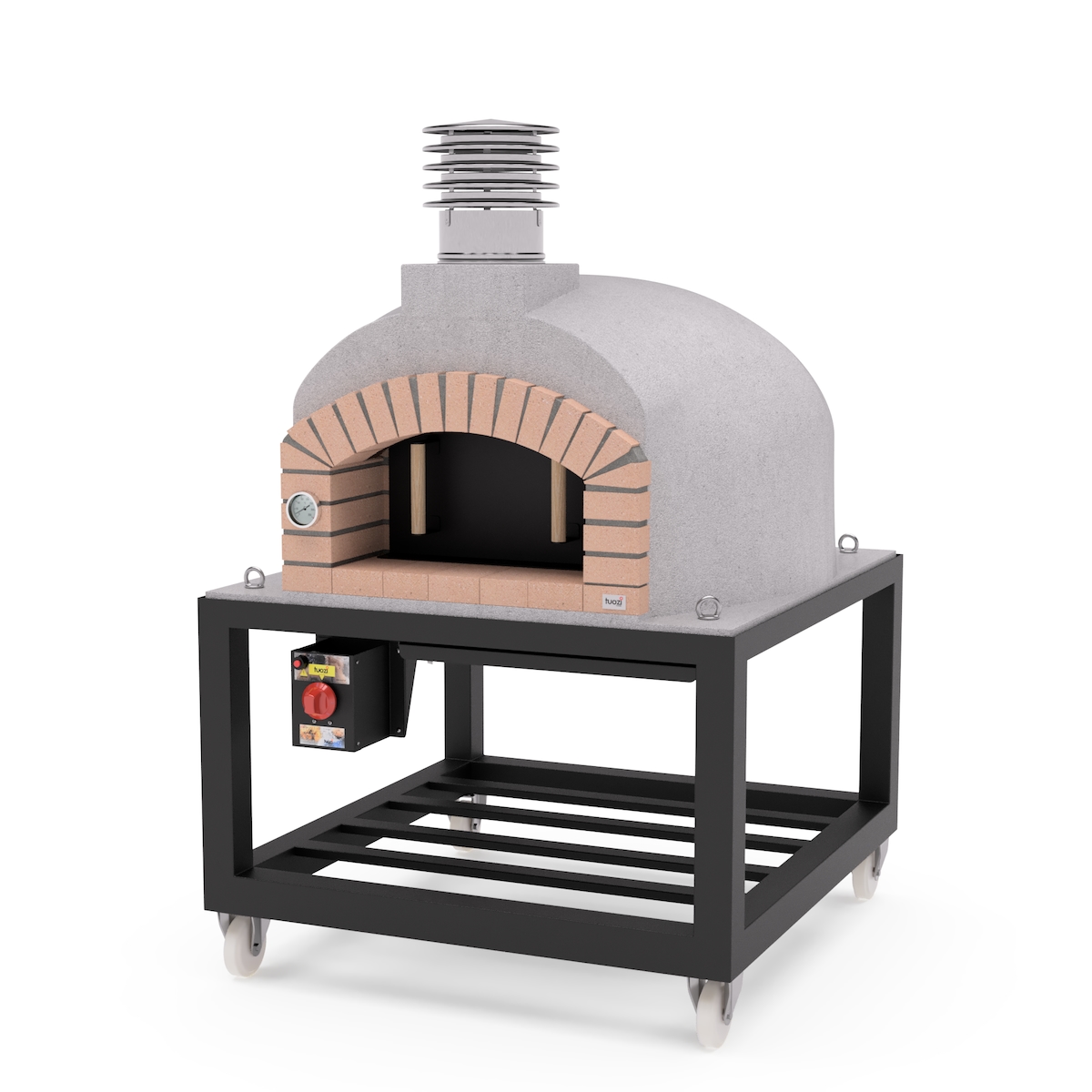 MAESTRO FERRETERO MF - Holzbackofen für den Außenbereich Modell OLYMPUS MONS (Weiß - 130 x 130 x 161 cm) – Isoliert mit Kork und 3 Keramikmatten Image