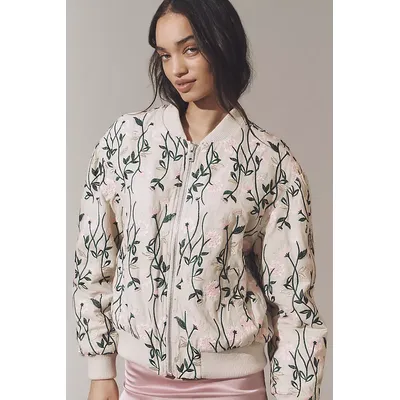 Avec Les Filles Floral Bomber Jacket