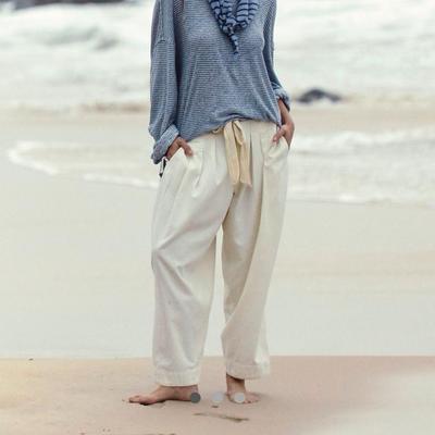 Free People Pants & Jumpsuits | Free People Cream Cotton Barrel Pants Fisherman Nwt | Color: Cream | Size: Xs