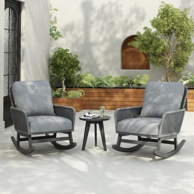 Christopher Knight Home - Outdoor Seating Set PE Rattan Rocking Chair