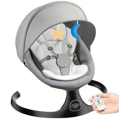 TEMU Baby Rocking Chair, 5 Speed, 10 , Indoor And Outdoor Use, Remote Control, Gray, , Gift, Day Gift