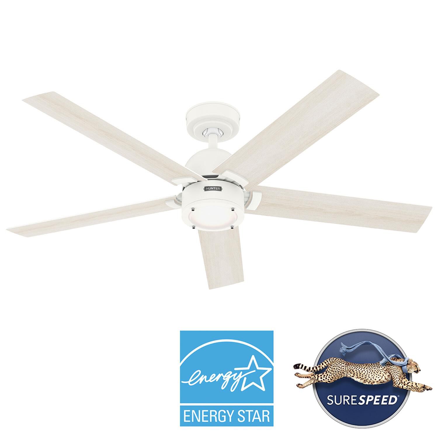 Hunter Fan Erling 52 Inch Ceiling Fan with Light Kit - 52851