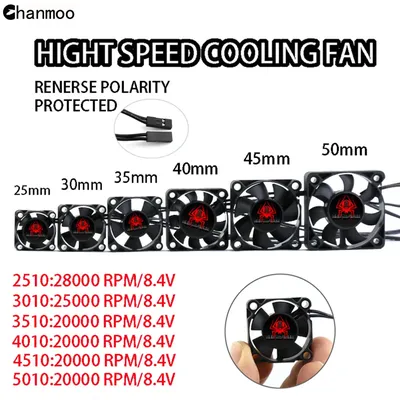 Universal RC Cooling Fans 25/30/35/40/45/50mm Plastic Cool Fan for 1/8 1/10 1/16 1/24 Scale RC Car Motor Heat Dissipation Parts