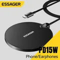 Essager 15W Caricabatterie Wireless Display Digitale A LED Pad di Ricarica Wireless Veloce Per iPhone 16 15 14 Pro Max Samsung 23 Xiaomi Huawei