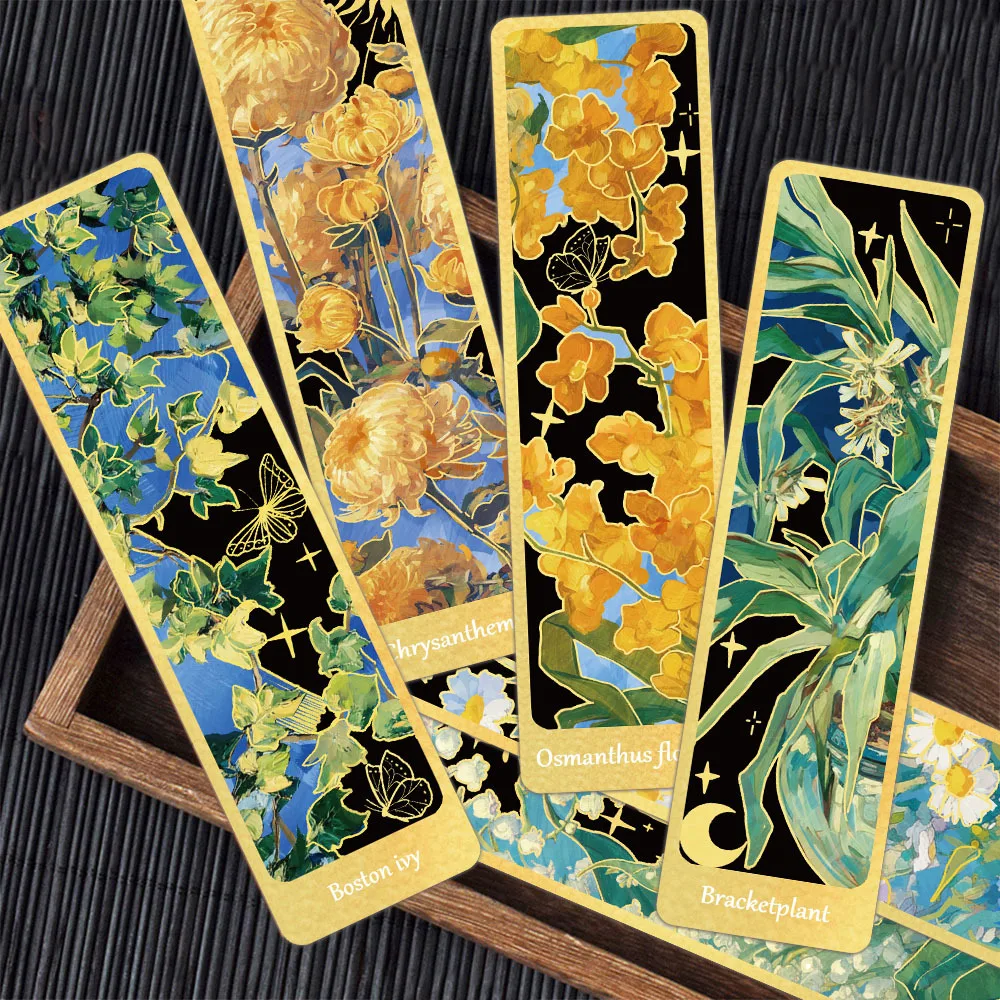 30 Stück Leseseiten, Vintage-Blumenmalerei, Lesezeichen, kommentierte Lesezeichen, Studenten schaffen Geschenkpapierkarten mit klassischen Texten Image