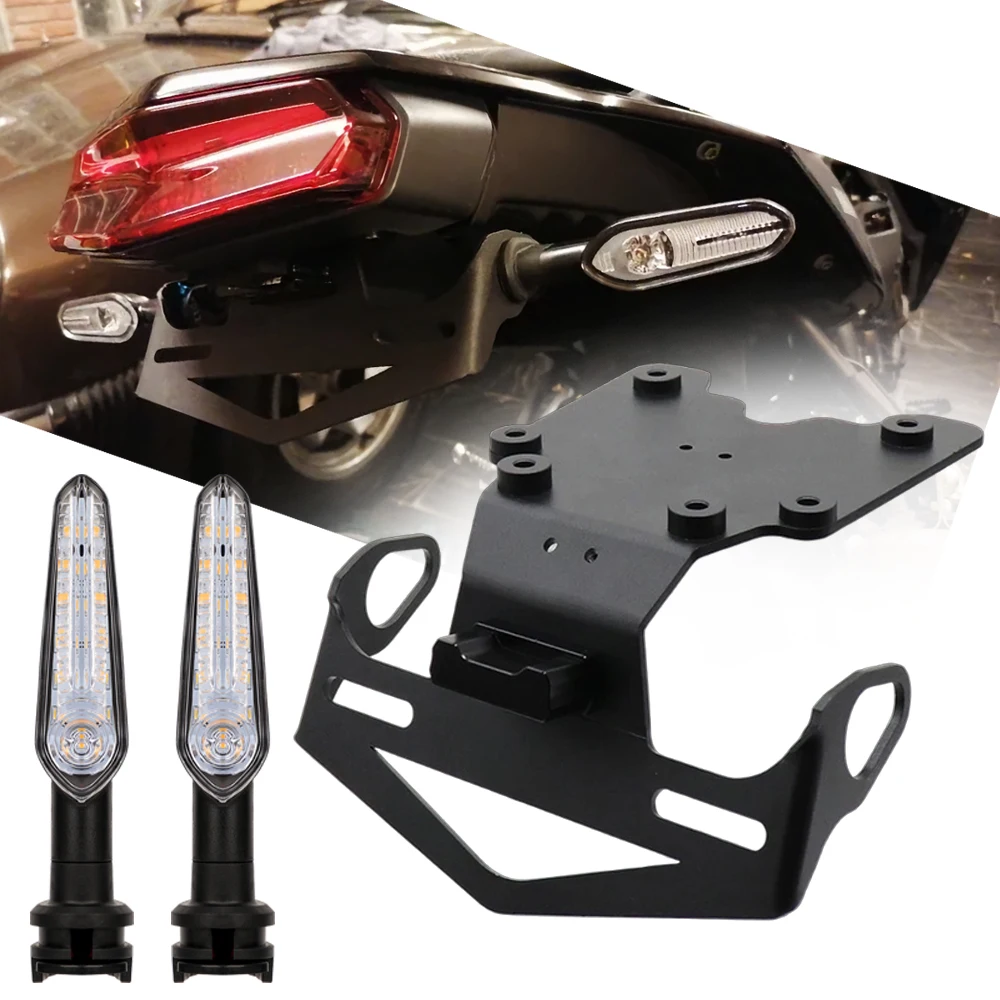 Moto Kennzeichenhalter mit LED-Blinker Kennzeichenhalter Schwanz ordentlich Kotflügel für Yamaha Tenere 700 XTZ 07 2019–2025 Image