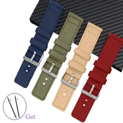 18mm 20mm 22mm Canvas Uhrenarmband für Samsung Galaxy 3/4 Schnellverschluss-Armband für Huawei für Image