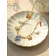 Fascino tulipano forma ceramica perla occhio fiore stella marina ciondolo collana in acciaio
