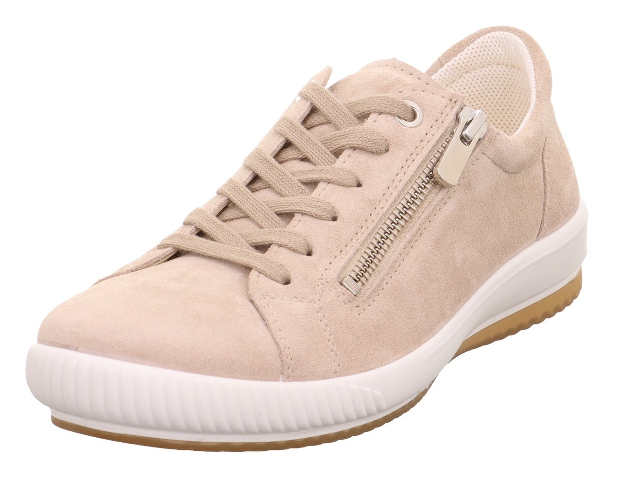 Sneaker LEGERO "TANARO 5.0", Damen, Gr. 37, beige (tasso (beige)), Veloursleder, unifarben, Schuhe Sneaker, Komfortschuh, Freizeitschuh, Schnürschuh mit Reißverschluss
