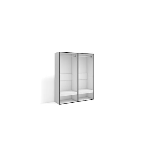 SKRAUT HOME Offener Kleiderschrank, Kleiderbügel mit Einlegeböden, 120x35x145 cm, Schlafzimmer, Kleidung, Schuhe, Moderner Stil, Weiß - 438_3