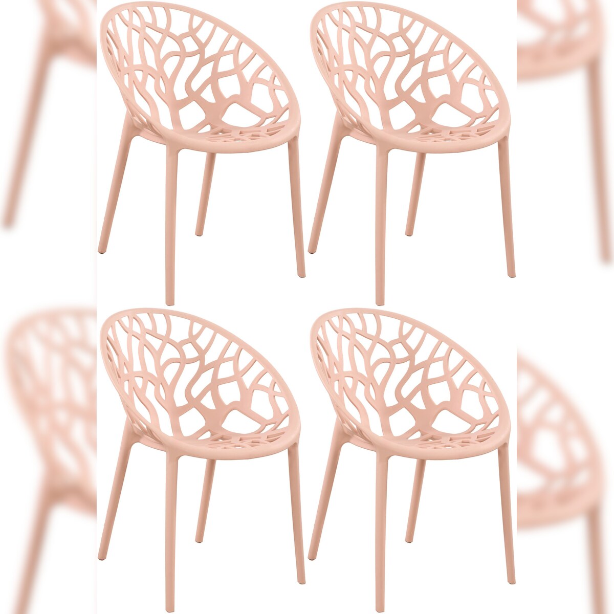 CLP 4er Set Gartenstühle Hope Kunststoff HBT: 80x59x60 cm rosa Image