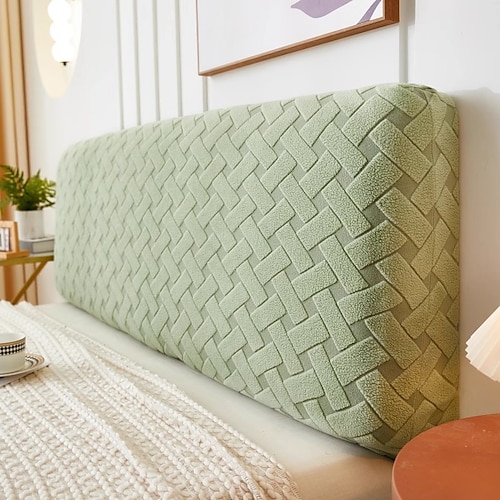 Dehnbare Bettkopfteilabdeckung Schutzhülle einfarbige staubdichte Bettkopfabdeckung Image