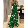 Damen Maxidress Casual kleid Corsagenkleider A Linie Kleid skims dress Stilvoll Brautkleider schlicht Urlaub Täglich Regular Fit Blumen Leopard Punkt Ärmellos Halfterhals Dunkel Braun Schwarz Gelb