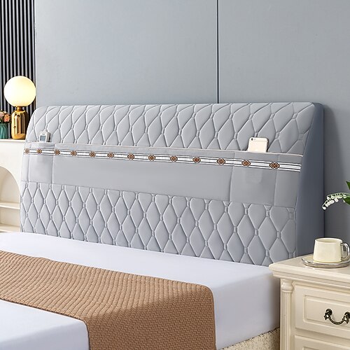 All-Inclusive Kopfteil Slipcover Elastische Bett Kopfteil Abdeckung Schutz Dehnbarer moderner Staubdichter Staubdichter Cover Atmungsaktive Bett Kopf Abdeckungen für Schlafzimmer Dekor Image