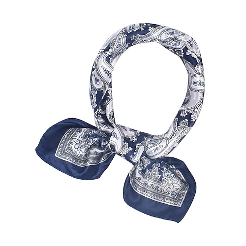 mehrfarbiger Seidenschal mit Paisleymuster – weiches und stilvolles Damen-Stirnband und Einstecktuch, perfekt für legere, Outdoor- und formelle Anlässe Image