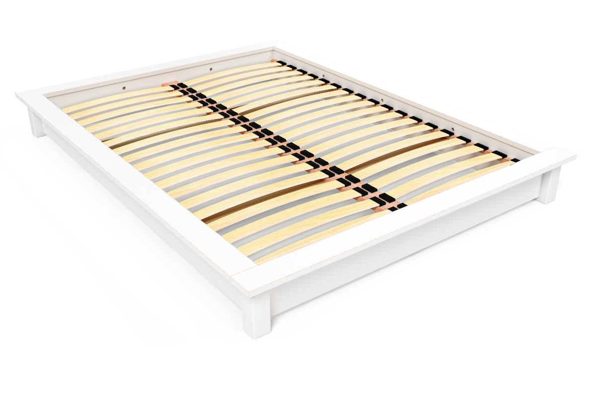 Lit futon Solido 140x190 en bois massif - Blanc