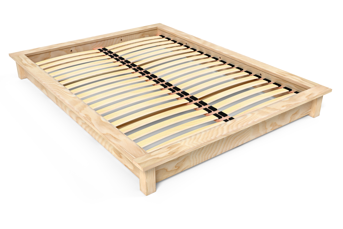 Lit futon Solido 160x200 en bois massif - Brut (sans vernis)