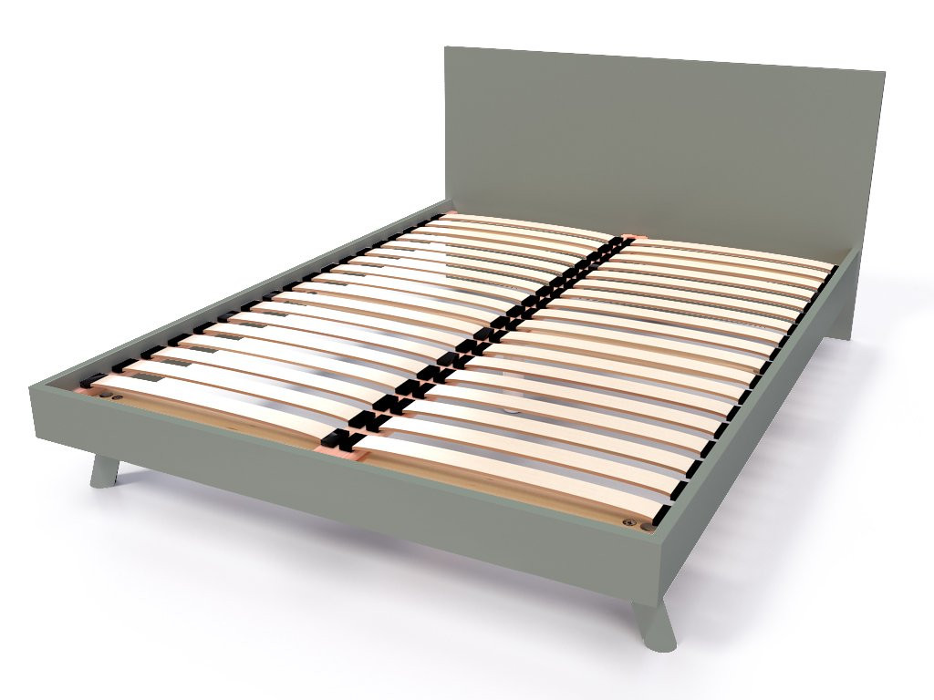 Lit scandinave viking 160x200 en bois massif - Gris