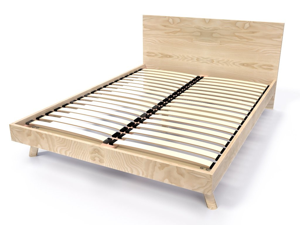 Lit scandinave viking 160x200 en bois massif - Brut (sans vernis)