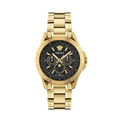 Versace V-Galaxy Moonphase Watch, 43mm - Black/Gold