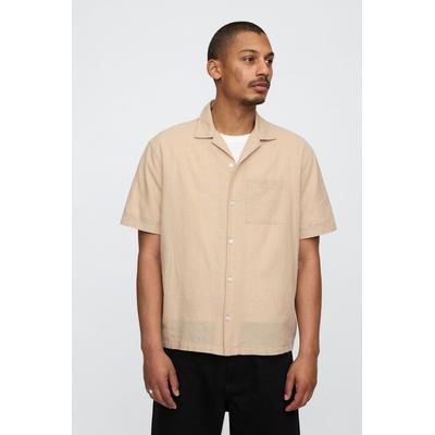Gap Mens Beige Linen-Cotton Shirt - Beige
