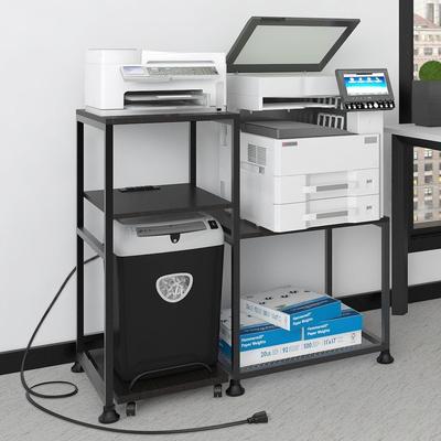 Printer and Shredder Stand with Power Outlet - 32.16 x 17.2 x 35.43 inche