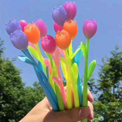 TEMU 5pcs, Color Changing Flower Pens Ballpoint Pens Creative Ballpoint Pens For School Home Office Stationery Shop Gifts, Black 0.5mm, Back To School, School Supplies, Kawaii Stationery, S