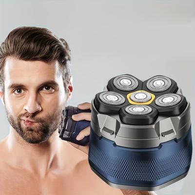 TEMU Usb Rechargeable Men's Electric Shaver With Head - Wet/dry, 6-speed, High Power, Long