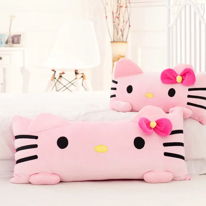 Großes Hello Kitty Rückenkissen, bequemes Schlafsofa, langes Kissen, weiches Schlafkissen, waschbar, Heimdekoration, Geschenke für Mädchen Image