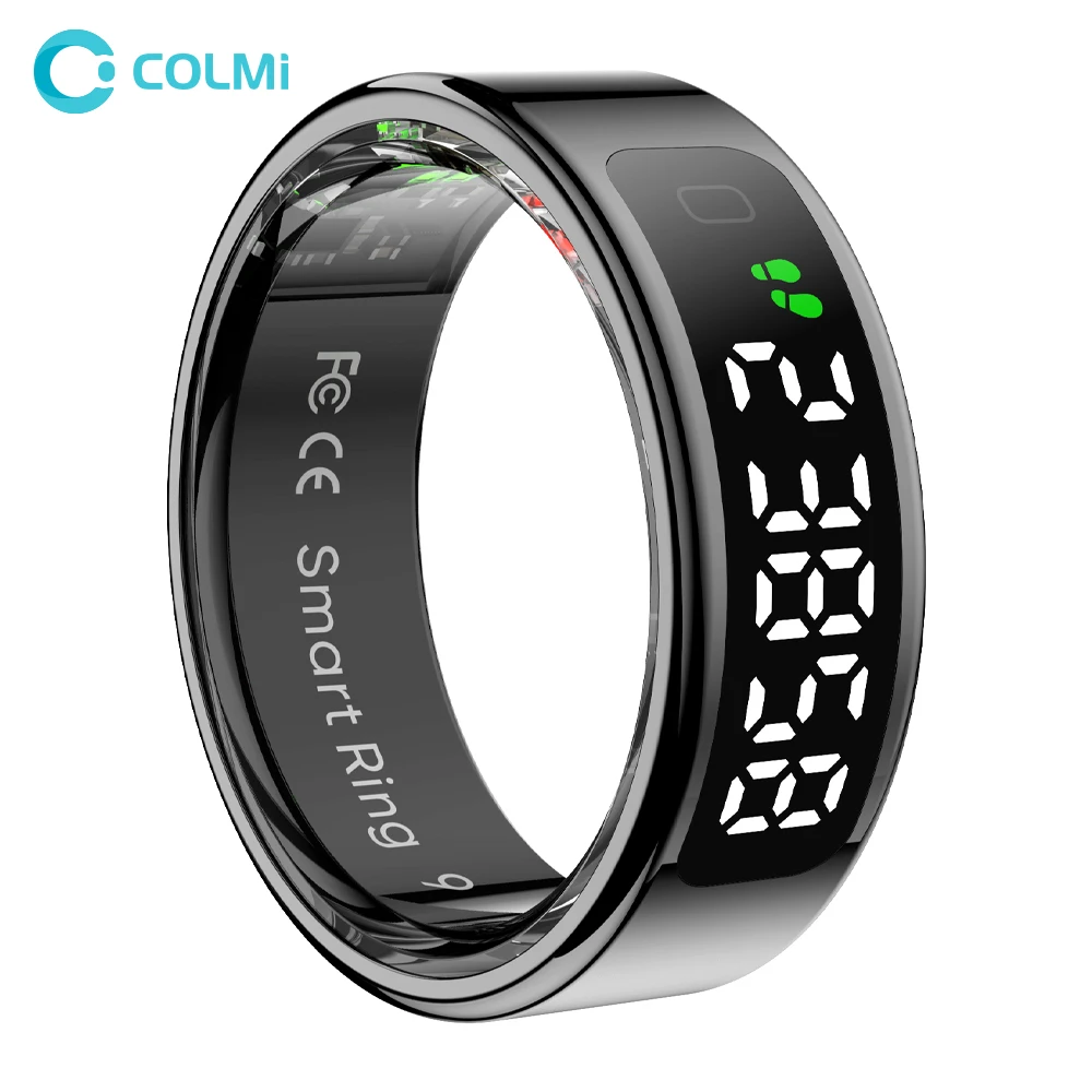 COLMI R12 Smart Ring mit Display und Touch, Gesundheitsmanager, kabelloses Laden, 5 ATM wasserdicht für Männer und Frauen Image