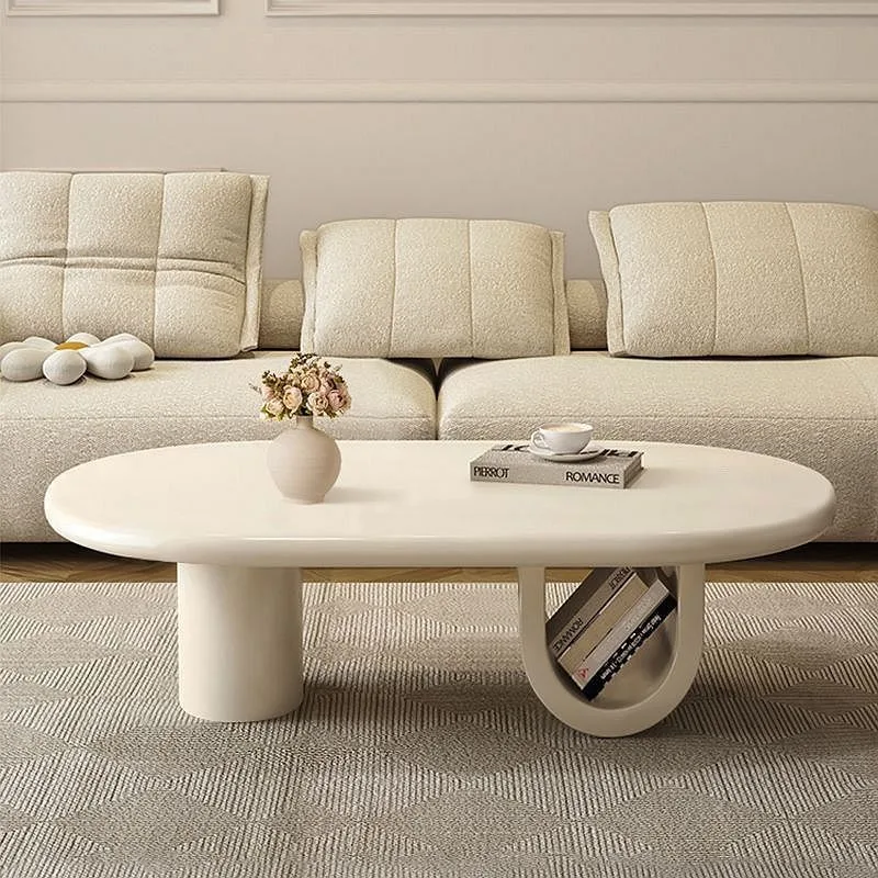 U-förmiger Couchtisch im französischen Creme-Stil, Heim- und Wohnzimmermöbel, leichter Luxus, kreative High-End-Designer-Tischmöbel