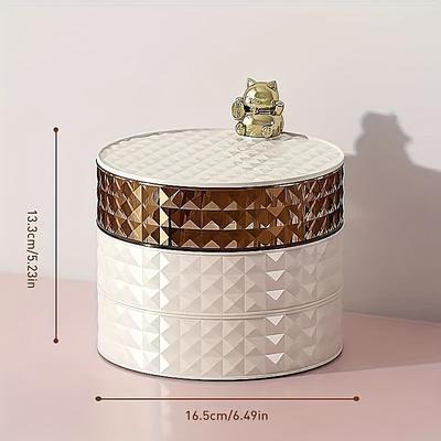 TEMU 1pc Snack Tray With Lid, Cat Rotating , Divided Food Storage Box, Food Storage Organizer For Candy, Nuts, Dried Fruits, Party, Room, Wedding, Table Decor Image